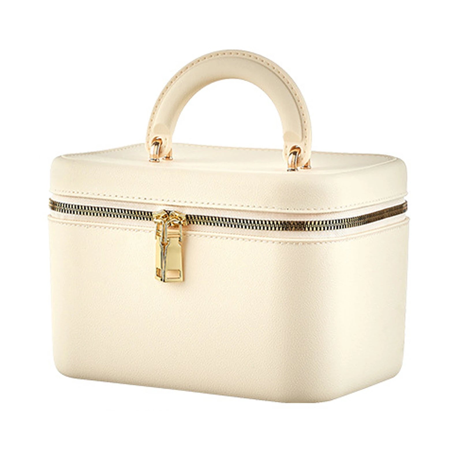 Portable Cosmetic Bag with Lid Large-Capacity Squared/Round Travel Wash Bag Waterproof Stiff Travel Bath Storage Box for Travel