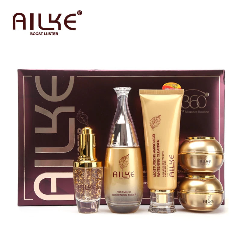 Whitening Skin Care Set, Reduce Wrinkles, Dark Spots, Even Skin Tone, Women Beauty Cosmetics for All Skin Types