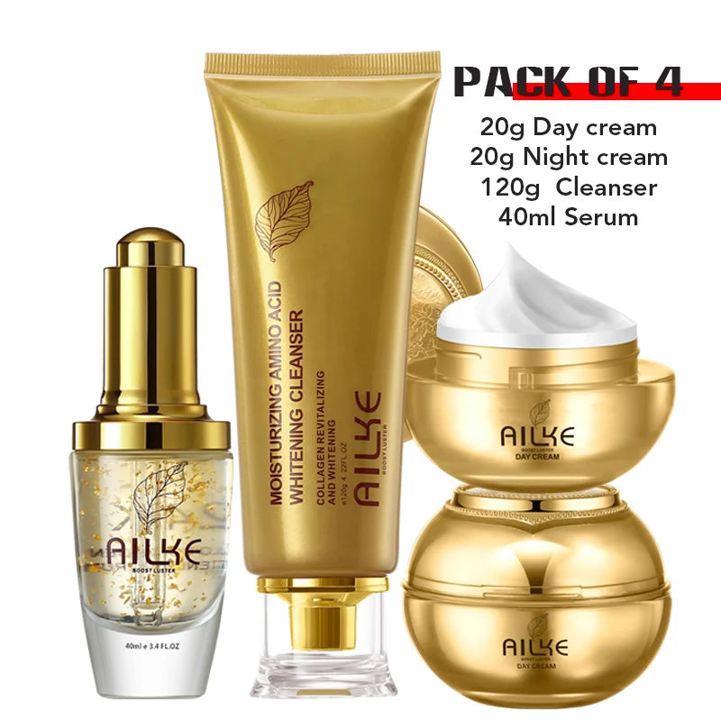 Whitening Skin Care Set, Reduce Wrinkles, Dark Spots, Even Skin Tone, Women Beauty Cosmetics for All Skin Types