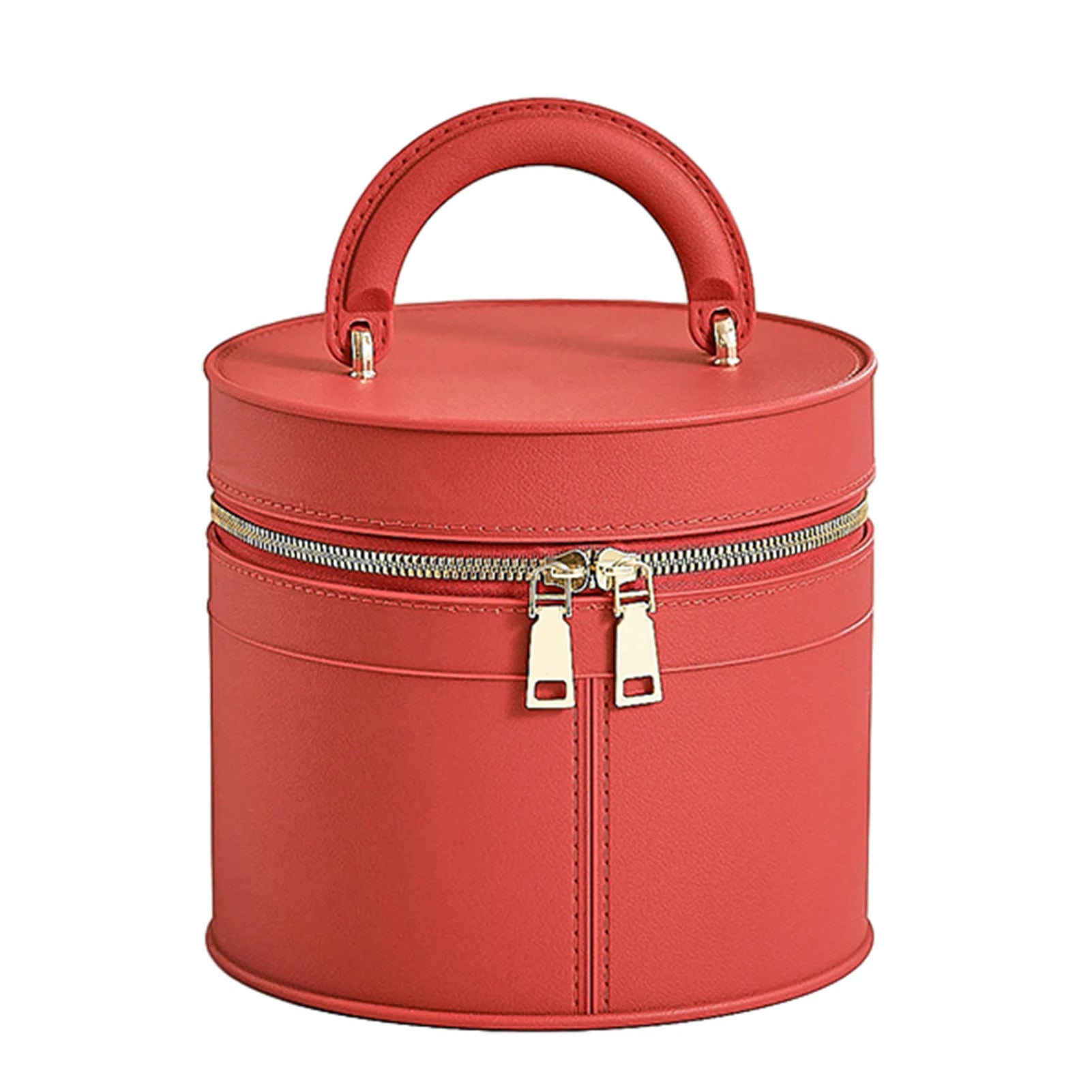 Portable Cosmetic Bag with Lid Large-Capacity Squared/Round Travel Wash Bag Waterproof Stiff Travel Bath Storage Box for Travel
