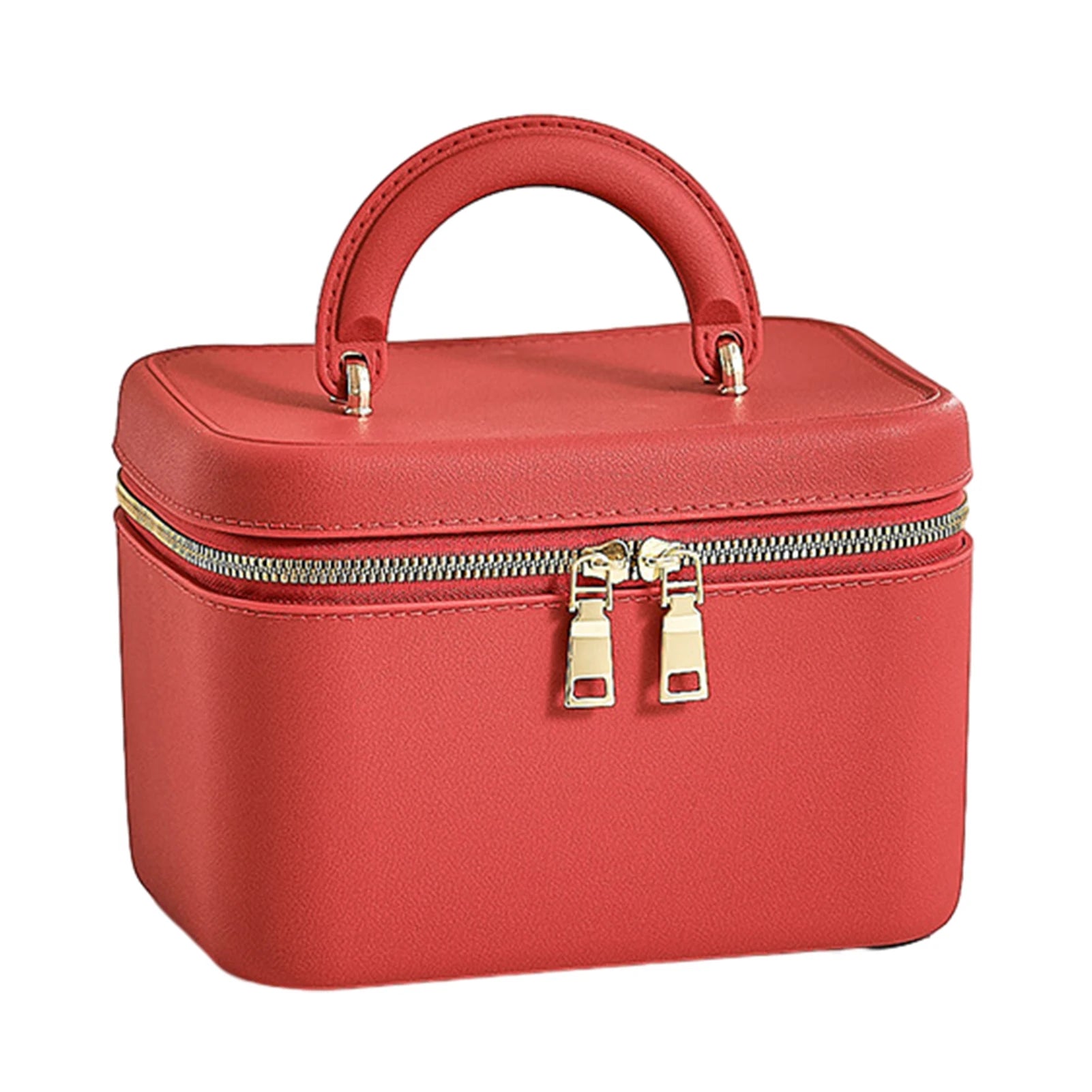 Portable Cosmetic Bag with Lid Large-Capacity Squared/Round Travel Wash Bag Waterproof Stiff Travel Bath Storage Box for Travel