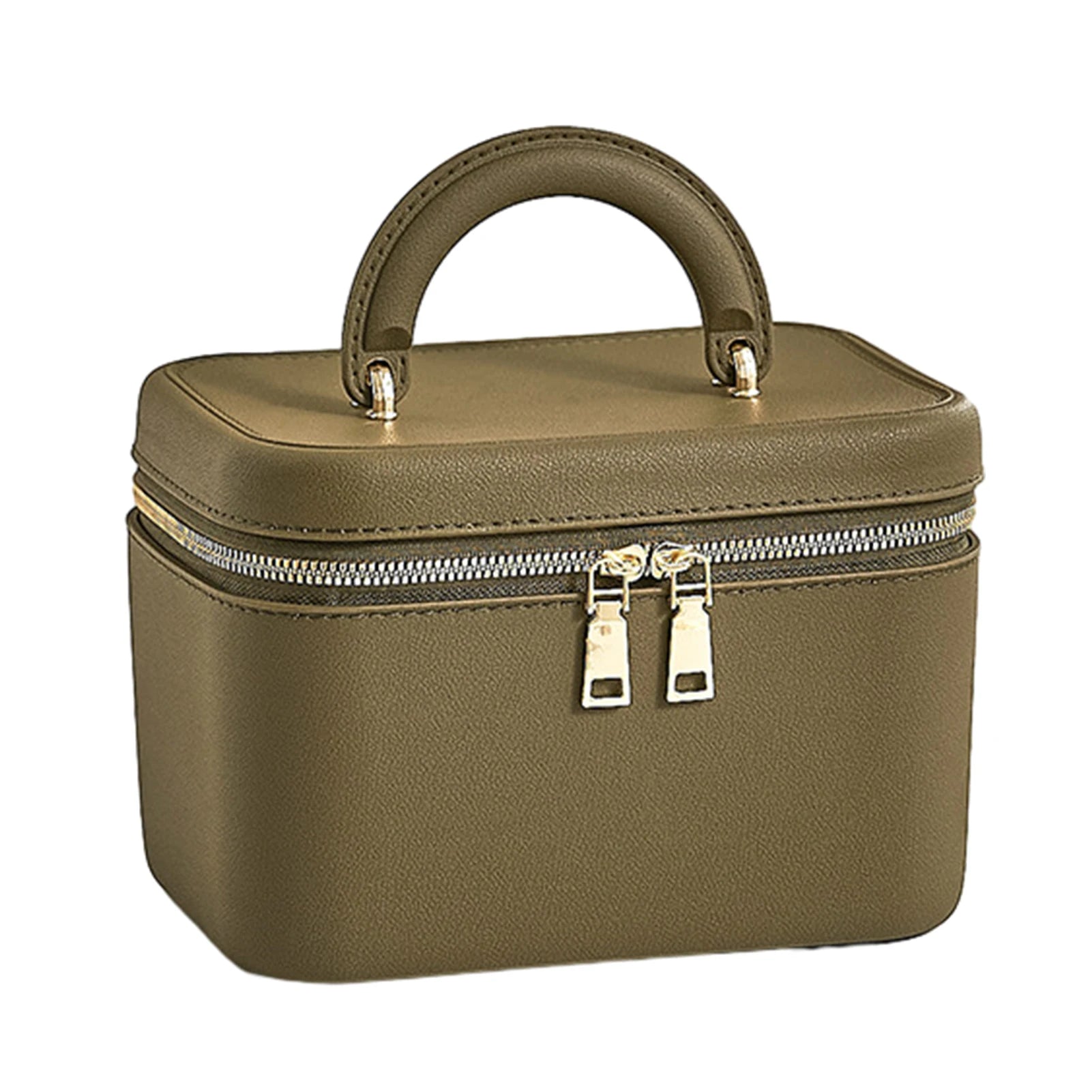 Portable Cosmetic Bag with Lid Large-Capacity Squared/Round Travel Wash Bag Waterproof Stiff Travel Bath Storage Box for Travel